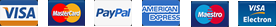 We accept Visa, Mastercard, PayPal, American Express, Maestro and Electron